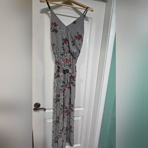 Striped Floral Jumpsuit